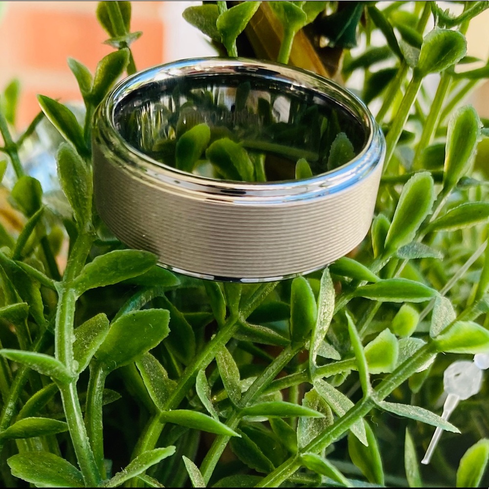 Tungsten Carbide Matte Polished Mens Ring Size 10